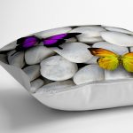 - yerminderi-YER-12-1 - Realhomes  Kelebek Desenli Dijital Baskılı Dekoratif Yer Minderi - 70 x 70 cm Realhomes