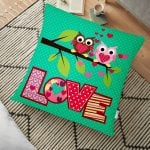 Baykuş Resimli Dijital Baskılı Dekoratif Yer Minderi - 70 x 70 cm Realhomes