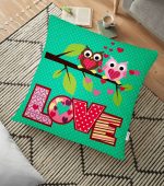 Baykuş Desenli Dijital Baskılı Dekoratif Yer Minderi - 70 x 70 cm Realhomes