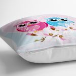 - yerminderi-YER-143-1 - Realhomes  Modern Baykuş Resimli Dijital Baskılı Dekoratif Yer Minderi - 70 x 70 cm Realhomes