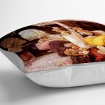 - yerminderi-YER-1559-1 - Realhomes  Osmanlı Harem Kadınları Tasarımlı Dijital Baskılı Dekoratif Yer Minderi - 70 x 70 cm Realhomes