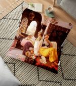 - yerminderi-YER-1559 - Realhomes  Osmanlı Harem Kadınları Tasarımlı Dijital Baskılı Dekoratif Yer Minderi - 70 x 70 cm Realhomes