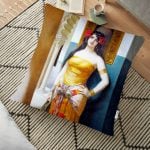 Osmanlı Harem Kadınları Tasarımlı Dijital Baskılı Dekoratif Yer Minderi - 70 x 70 cm Realhomes