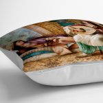 - yerminderi-YER-1568-1 - Realhomes  Osmanlı Harem Kadınları Temalı Dijital Baskılı Dekoratif Yer Minderi - 70 x 70 cm Realhomes