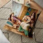 Çiçek Desenli Dijital Baskılı Dekoratif Yer Minderi - 70 x 70 cm Realhomes