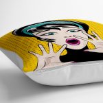 - yerminderi-YER-161-1 - Realhomes  Pop Art Resimli Dijital Baskılı Dekoratif Yer Minderi - 70 x 70 cm Realhomes