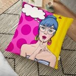 Bisiklet Desenli Dijital Baskılı Dekoratif Yer Minderi - 70 x 70 cm Realhomes