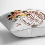 - yerminderi-YER-181-1 - Realhomes  Bisiklet Desenli Dijital Baskılı Dekoratif Yer Minderi - 70 x 70 cm Realhomes