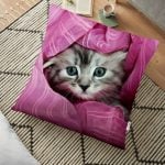 Bisiklet Desenli Dijital Baskılı Dekoratif Yer Minderi - 70 x 70 cm Realhomes