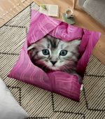 Sevimli Kedicik Dijital Baskılı Dekoratif Kedi & Hayvan Minderi - 70 x 70 cm Realhomes