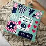 Modern Bisiklet Desenli Dijital Baskılı Dekoratif Yer Minderi - 70 x 70 cm Realhomes