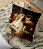 - yerminderi-YER-2 - Realhomes  Osmanlı Desen Dijital Baskılı Dekoratif Yer Minderi - 70 x 70 cm Realhomes