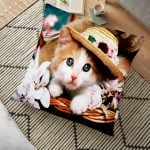 Kaktüs Baskılı Dekoratif Dijital Baskılı Yer Minderi - 70 x 70 cm Realhomes