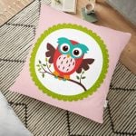 Gri Zemin Ogea Desenli Modern Dijital Yer Minderi - 70 x 70 cm Realhomes