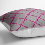 Gri Zemin Ogea Desenli Modern Dijital Yer Minderi - 70 x 70 cm Realhomes