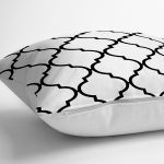 - yerminderi-YER-2022-1 - Realhomes  Siyah Beyaz Ogea Desenli Dekoratif Yer Minderi - 70 x 70 cm Realhomes