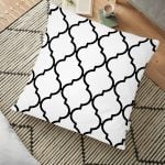 Siyah Zemin Ogea Desenli Dijital Baskılı Yer Minderi - 70 x 70 cm Realhomes