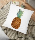 - yerminderi-YER-2031 - Realhomes Ananas Desenli Dijital Baskılı Dekoratif Yer Minderi - 70 x 70 cm Realhomes