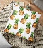 Ananas Desenli Dijital Baskı Dekoratif Yer Minderi - 70 x 70 cm Realhomes