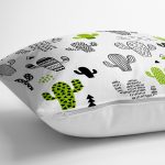 - yerminderi-YER-2035-1 - Realhomes  Kaktüs Desenli Özel Tasarım Yer Minderi - 70 x 70 cm Realhomes