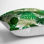 - yerminderi-YER-2037-1 - Realhomes  Livense Yaprak Motifli Dijital Baskılı Yer Minderi - 70 x 70 cm Realhomes