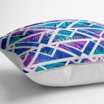 - yerminderi-YER-2043-1 - Realhomes Palmiye Zigzag Desen Dijital Baskılı Yer Minderi - 70 x 70 cm Realhomes