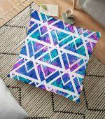 - yerminderi-YER-2043 - Realhomes Palmiye Zigzag Desen Dijital Baskılı Yer Minderi - 70 x 70 cm Realhomes