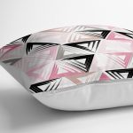 - yerminderi-YER-2050-1 - Realhomes Renkli Üçgen Motifler Modern Dijital Baskılı Yer Minderi - 70 x 70 cm Realhomes