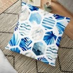 Yuvarlak Desenli Modern Dijital Baskılı Dekoratif Yer Minderi - 70 x 70 cm Realhomes