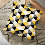 Yuvarlak Desenli Modern Dijital Baskılı Dekoratif Yer Minderi - 70 x 70 cm Realhomes