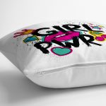 - yerminderi-YER-2085-1 - Realhomes Dudak Baskılı Girl Power Dijital Baskılı Yer Minderi - 70 x 70 cm Realhomes