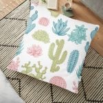 Özel Tasarım Hello Yazı Desenli Dijital Baskılı Yer Minderi - 70 x 70 cm Realhomes