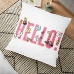 Kaktüs Desenli Renkli Modern Tasarım Yer Minderi - 70 x 70 cm Realhomes