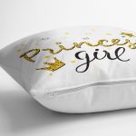 - yerminderi-YER-2118-1 - Realhomes Prıncess Gırl Yazı Desenli Dijital Modern Yer Minderi - 70 x 70 cm Realhomes