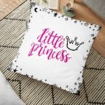 Prıncess Gırl Yazı Desenli Dijital Modern Yer Minderi - 70 x 70 cm Realhomes