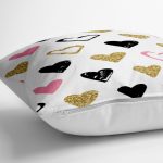 - yerminderi-YER-2125-1 - Realhomes Renkli Kalp Desenli Dijital Baskılı Dekoratif Yer Minderi - 70 x 70 cm Realhomes