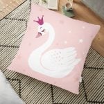 Mavi Zeminli Bulut Temalı Dijital Baskılı Modern Yer Minderi - 70 x 70 cm Realhomes