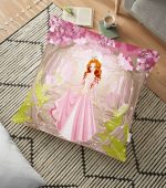 Prenses Gırl Deenli Dijital Baskılı Dekoratif Yer Minderi - 70 x 70 cm Realhomes