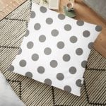 Mor Puantiyeli Dijital Baskılı Dekoratif Yer Minderi - 70 x 70 cm Realhomes