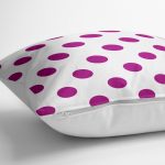 - yerminderi-YER-2153-1 - Realhomes Mor Puantiyeli Dijital Baskılı Dekoratif Yer Minderi - 70 x 70 cm Realhomes