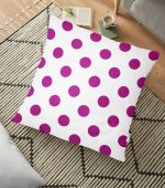 - yerminderi-YER-2153 - Realhomes Mor Puantiyeli Dijital Baskılı Dekoratif Yer Minderi - 70 x 70 cm Realhomes