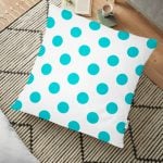 Mor Puantiyeli Dijital Baskılı Dekoratif Yer Minderi - 70 x 70 cm Realhomes