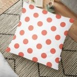 Sarı Puantiyeli Dijital Baskılı Dekoratif Yer Minderi - 70 x 70 cm Realhomes