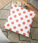 - yerminderi-YER-2156 - Realhomes Yavru Ağzı Puantiyeli Dijital Baskılı Dekoratif Yer Minderi - 70 x 70 cm Realhomes