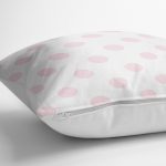 - yerminderi-YER-2157-1 - Realhomes Pudra Puantiyeli Dijital Baskılı Dekoratif Yer Minderi - 70 x 70 cm Realhomes