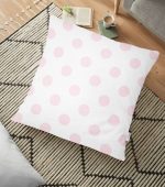 - yerminderi-YER-2157 - Realhomes Pudra Puantiyeli Dijital Baskılı Dekoratif Yer Minderi - 70 x 70 cm Realhomes