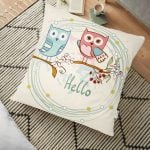 Gri Renkli Puantiyeli Dijital Baskılı Dekoratif Yer Minderi - 70 x 70 cm Realhomes