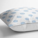 Mavi Puantiyeli Dijital Baskılı Dekoratif Yer Minderi - 70 x 70 cm Realhomes