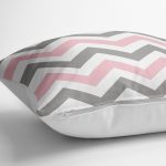 - yerminderi-YER-2175-1 - Realhomes Modern Renkli Zigzag Desenli Dijştal Baskılı Yer Minderi - 70 x 70 cm Realhomes