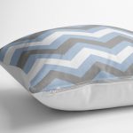 - yerminderi-YER-2177-1 - Realhomes  Mavi Gri Zigzag Desenli Dijital Baskılı Dekoratif Yer Minderi - 70 x 70 cm Realhomes